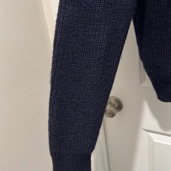 J Crew Men’s Blue Navy Wool Zip Up Half Zip Sweater Size L Large - Picture 6 of 8